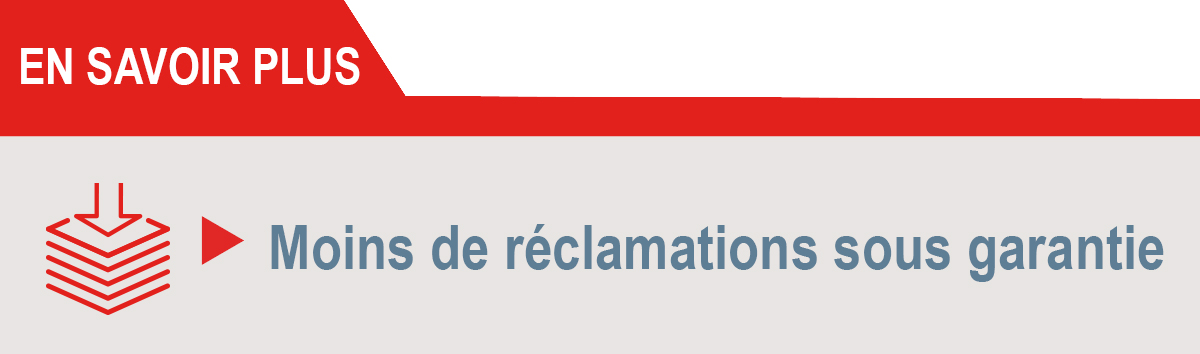 Moins de réclamations sous garantie